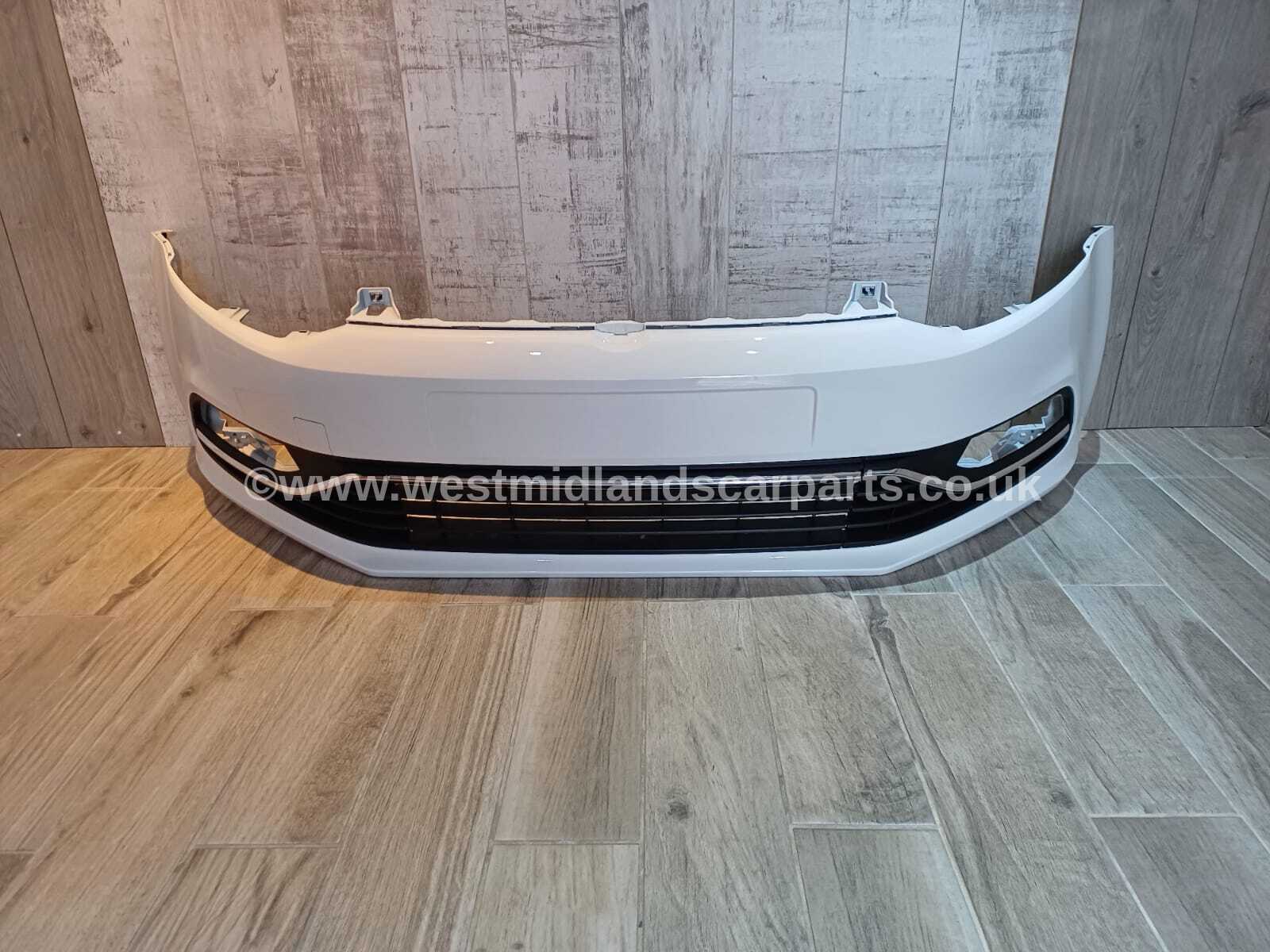 VW POLO 2014-2017 FRONT BUMPER WITH LOWER GRILLS PURE WHITE COLOUR LC9A
