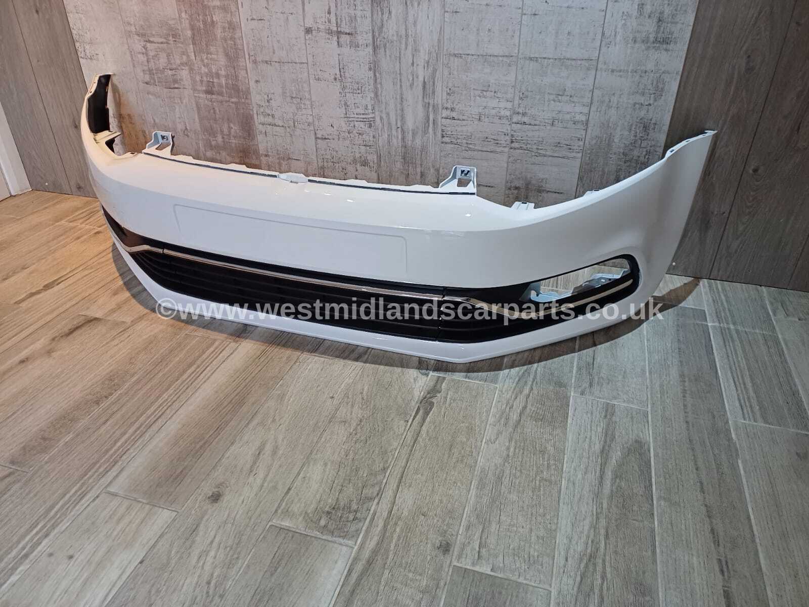 VW POLO 2014-2017 FRONT BUMPER WITH LOWER GRILLS PURE WHITE COLOUR LC9A - Image 4