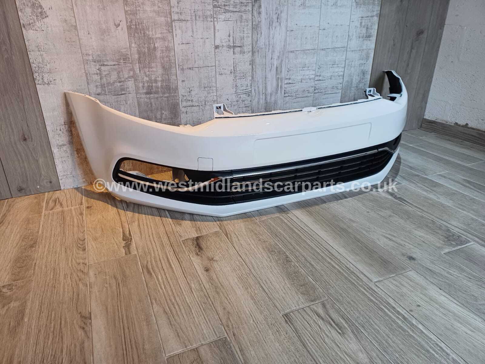 VW POLO 2014-2017 FRONT BUMPER WITH LOWER GRILLS PURE WHITE COLOUR LC9A - Image 2